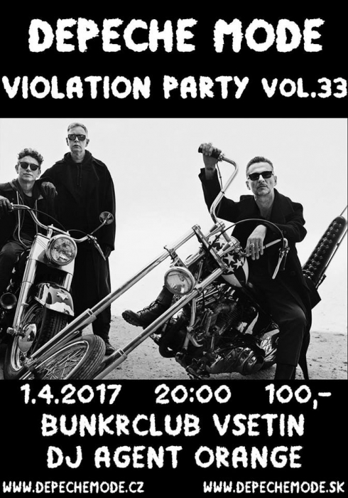 Plakát: Depeche Mode Violation party vol.33 Vsetin
