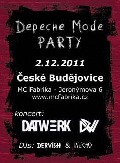 Plakát: Depeche Mode party & Datwerk koncert ceske budejovice