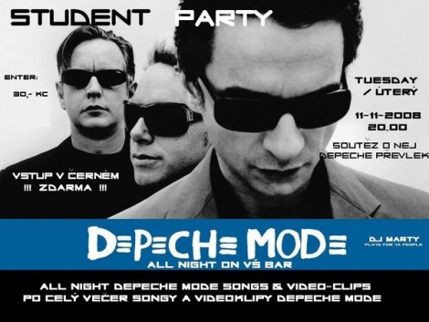 Plakát: Studentská Depeche mode all night party