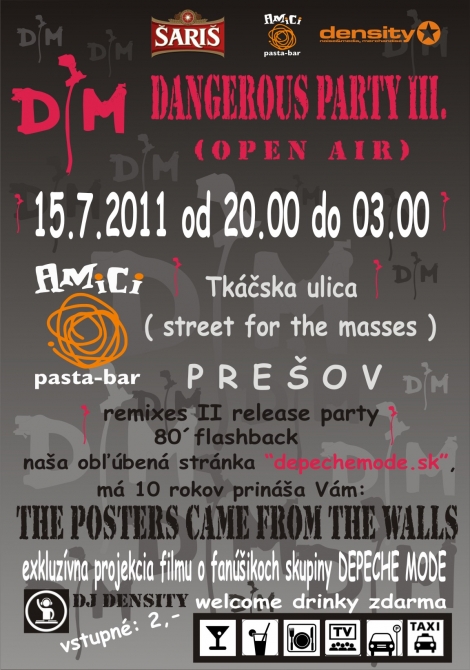 Plakát: Depeche Mode Dangerous Party III (open air), Prešov