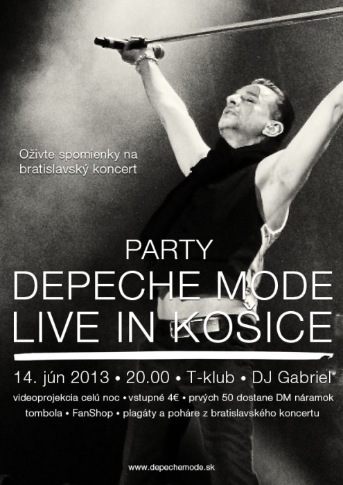 Plakát: Depeche Mode Party “Live in Košice”, Košice