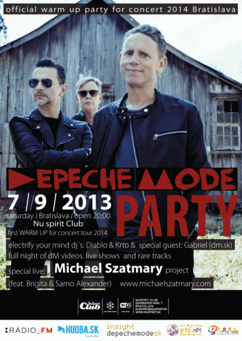 Plakát: Depeche Mode Official warm up party Bratislava