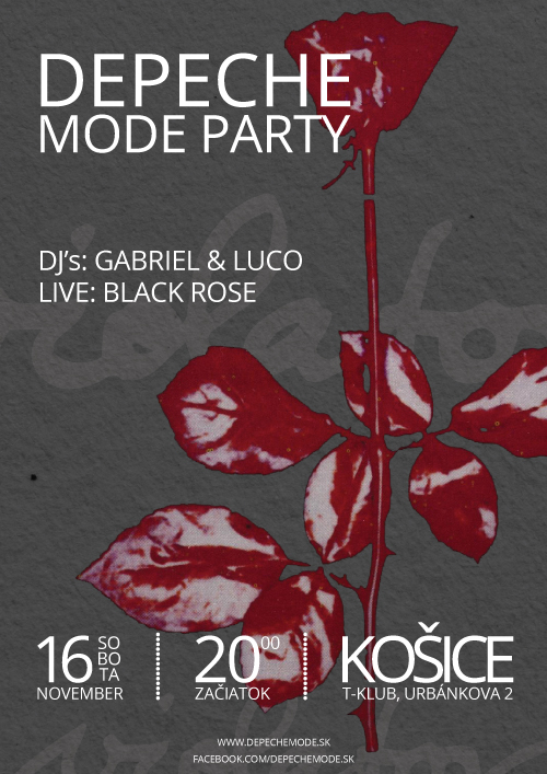 Plakát: Depeche Mode Party, 16.11.2013, Košice