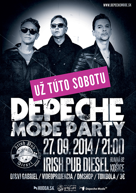 Plakát: Depeche Mode Party, 27.9.2014, Irish Pub Diesel, Košice