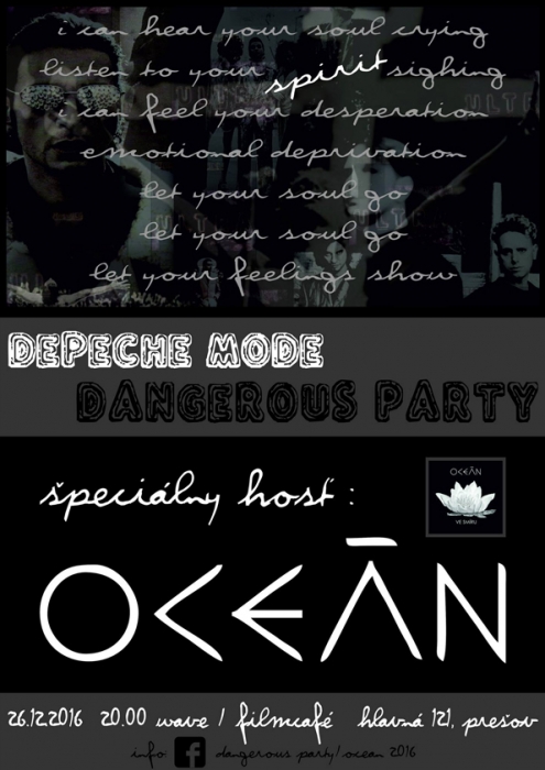 Plakát: Depeche Mode Dangerous Party + Oceán Prešov