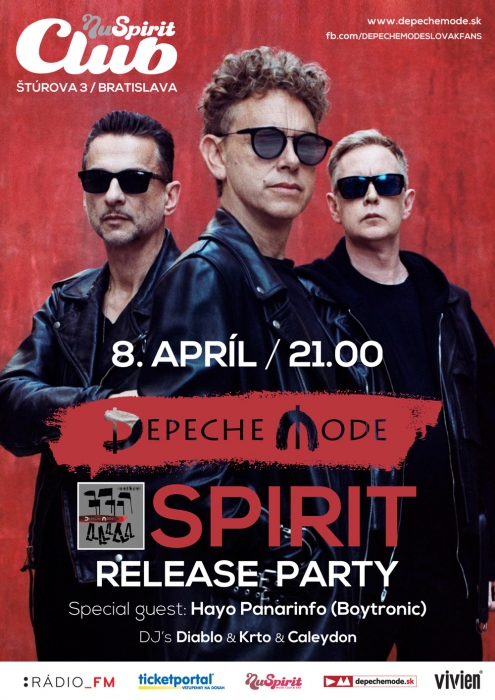 Plakát: Depeche Mode Spirit Release Party, Nu Spirit Club, Bratislava, 08.04.2017