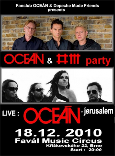 Plakát: Oceán & DM party Live Oceán + Jerusalem